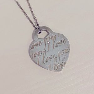 Tiffany & Co I Love You Heart Pendant Necklace